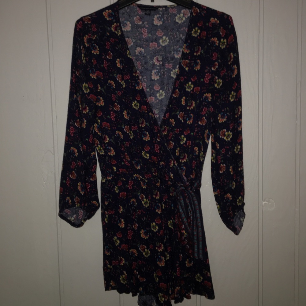 Blue floral romper